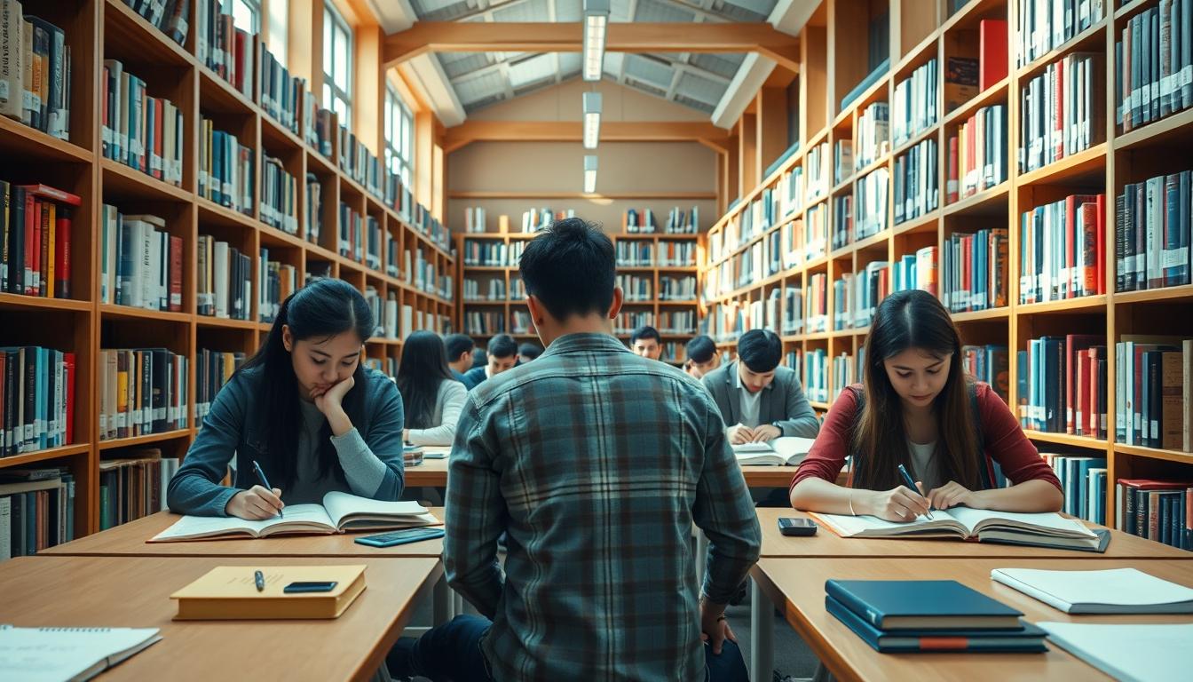 Students working in research laboratory